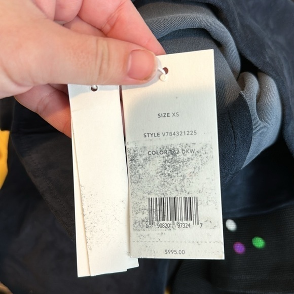 NEW Vince Stretch Suede Split Hem Crop Pant in Navy Blue Lamb Leather XS - Picture 3 of 6